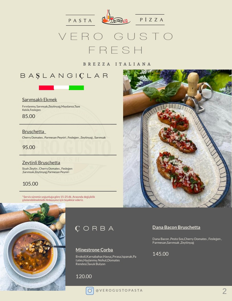 Vero Gusto Menü Sayfa 2