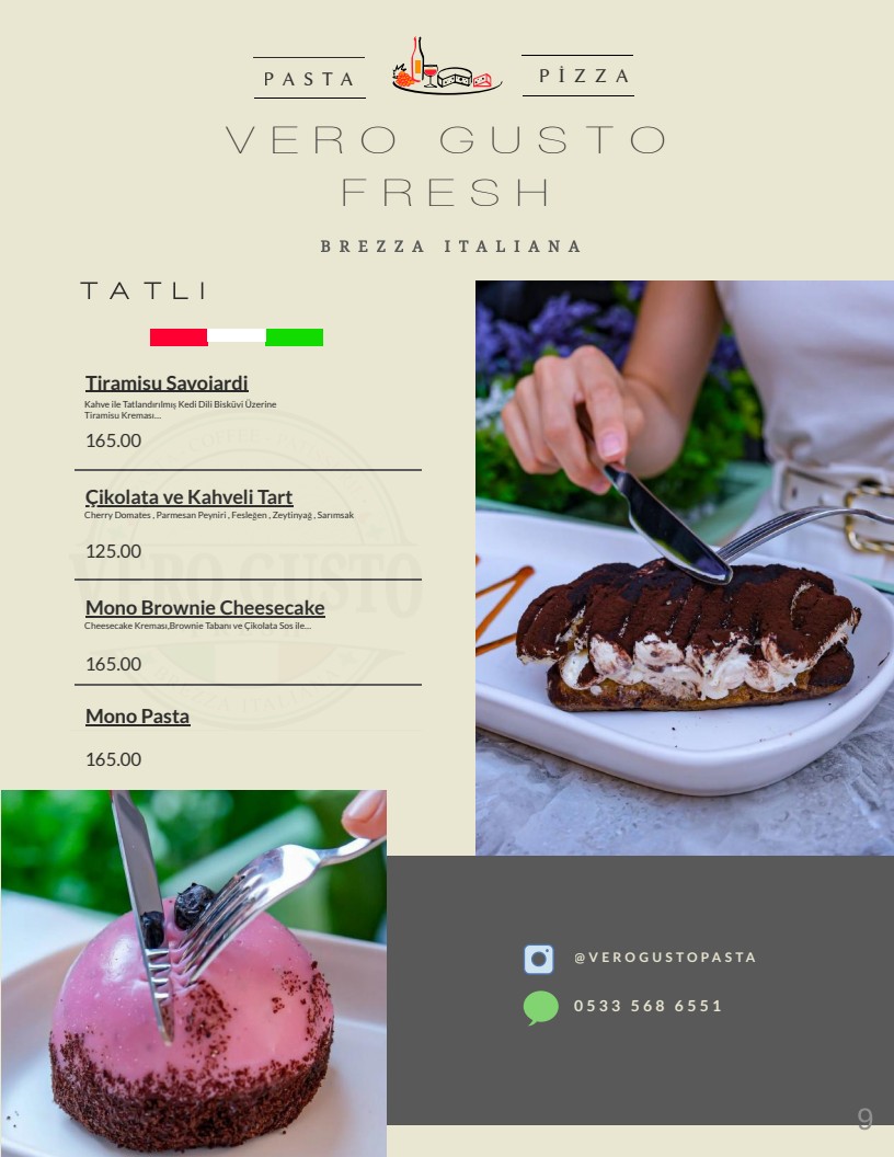 Vero Gusto Menü Sayfa 9